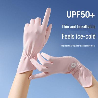 Eisige Seide UV-Schutz Fingerlose Handschuhe für Radfahren, Autofahren, Roller - Atmungsaktiv, Touchscreen-kompatibel