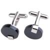 Pair Of Fashionable Men Round Shaped Cufflinks Office Meeting Events Anniversary Supplies Black