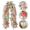5.7ft Fall Maple Leaves Garland Hanging Artificial Autumn Garland With Maples Leaf Pumpkins Flowers Berries For Home Decor