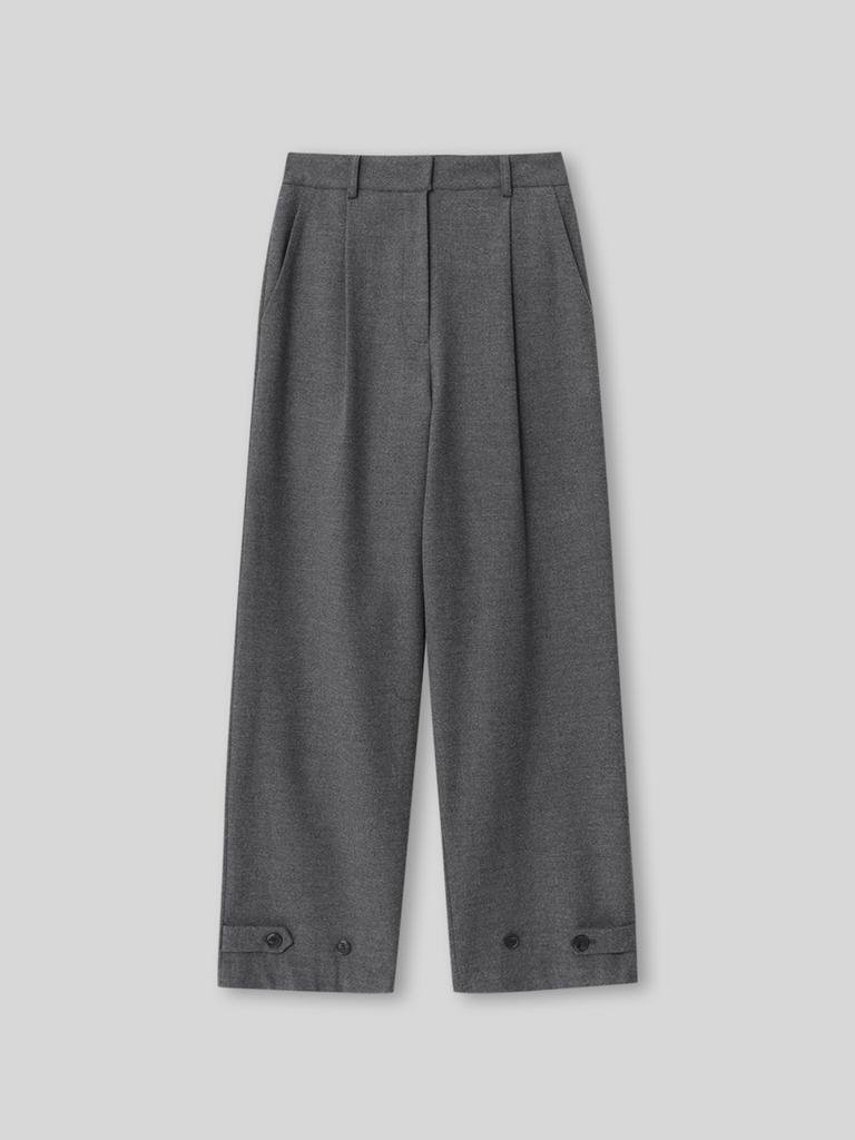 Deomiteun Mod Wool Button Pants (Charcoal)