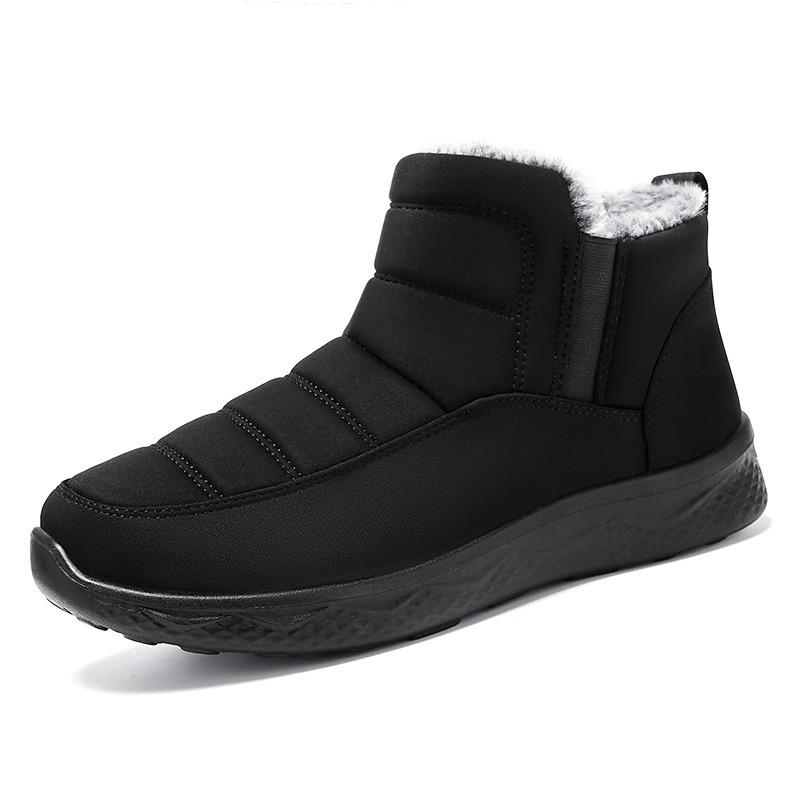 Shoes women's cotton shoes winter high-top warm women's boots solid color versatile snow shoes polyurethane piled thickened women's cotton boots