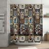 Bathroom Shower Curtain Vintage Gothic Pattern Dark Academia Decor Halloween Spooky Home Textile Washable Waterproof Room Divide