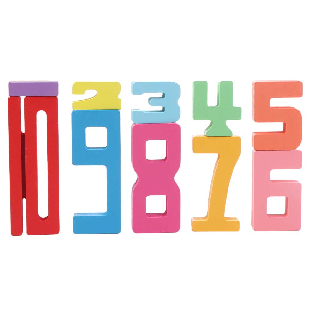 Educational 3D Digital Puzzle Wooden Stacking Blocks Digital Building Blocks  Kids Gift