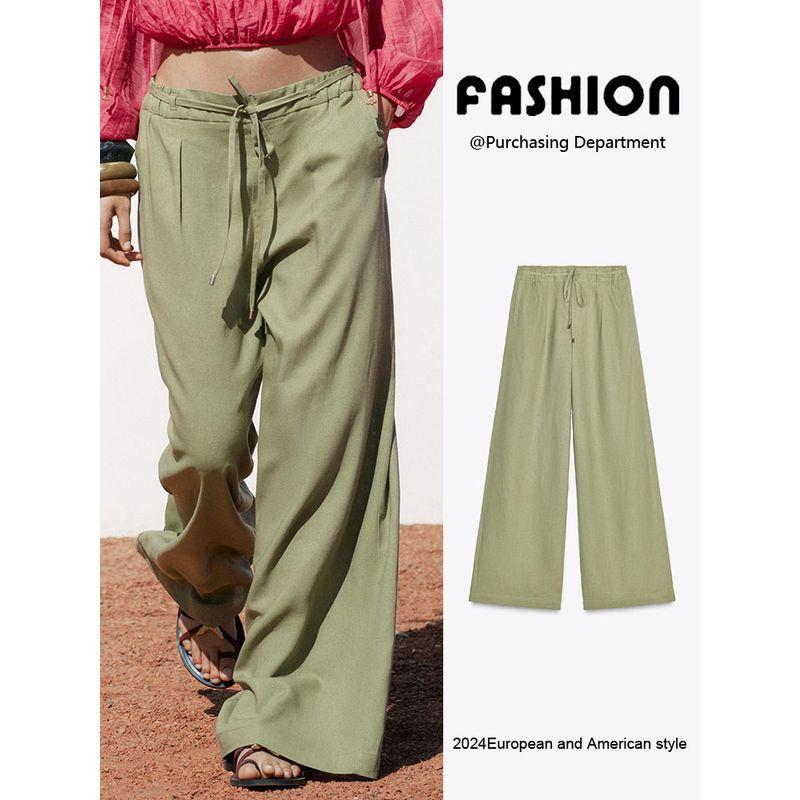 Za2025 Spring New Women Clothes Versatile Comfortable Slimming High Waist Wide Leg Casual Trousers 4745024 515