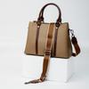 Single Shoulder Crossbody Bag Large Capacity Color Contrast Tote Top Layer Cowhide Tote with Genuine Leather Handbag for Women