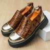 New Luxury Men's Lightweight Thick-soled Loafter Patchwork Patent Leather Elevator Shoes Male Walking Sneakers Zapatos Hombre