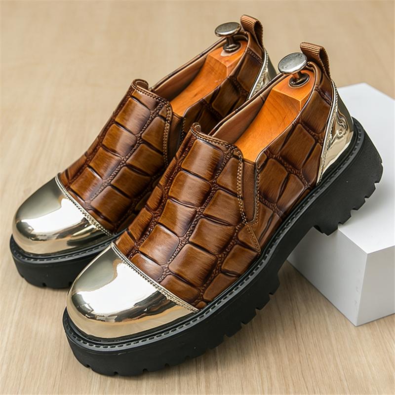 New Luxury Men's Lightweight Thick-soled Loafter Patchwork Patent Leather Elevator Shoes Male Walking Sneakers Zapatos Hombre