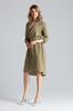 Olive Wrap Dress with Belt and Long Sleeve - M464 Size Xl