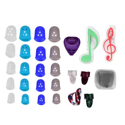 Gitarrenschutz für Fingerspitzen, Fingerpicks und Notenbuch-Seitenclip mit Box