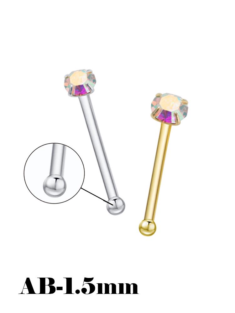 925 Silver Crystal Different Size Nose Studs Nose Piercing Body Jewelry Piercing Nez Pircing Nariz Joyería Corporal
