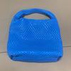 Soft Leather Woven Shoulder Large Bag Large Capacity Child and Mother Bucket Bag Lazy Wind Tote Bag Shopping Travel Handbag
