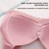 Plus Size Cotton Lace Bra for Mature Women Soft Thin Cup Front Closure Wireless Tank Top Bra Comfortable Full Coverage Supportive Underwear