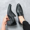 Men's Platform High Heels Brand Loafers High-quality Brown Simple Gentleman Business Leather Shoes Classic Wedding Casual Shoes