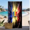 Rumänien Fußball Print Strandtuch Schnelltrocknend Super Saugfähig Weiches Badetuch für Schwimmen Strand Reisen Fan Souvenir Geschenk