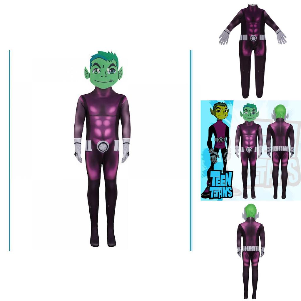 Halloween Teen Titans Anime Characters Cosplay Jumpsuit For Kids And Teens