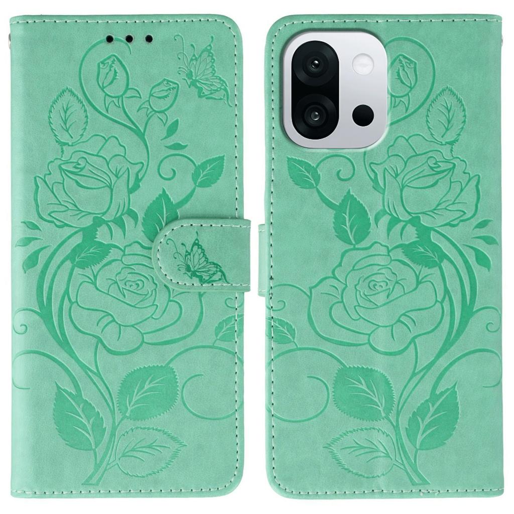 For OnePlus 13T 5G Case Wallet Stand Imprinted Rose Butterfly PU Leather Phone Cover