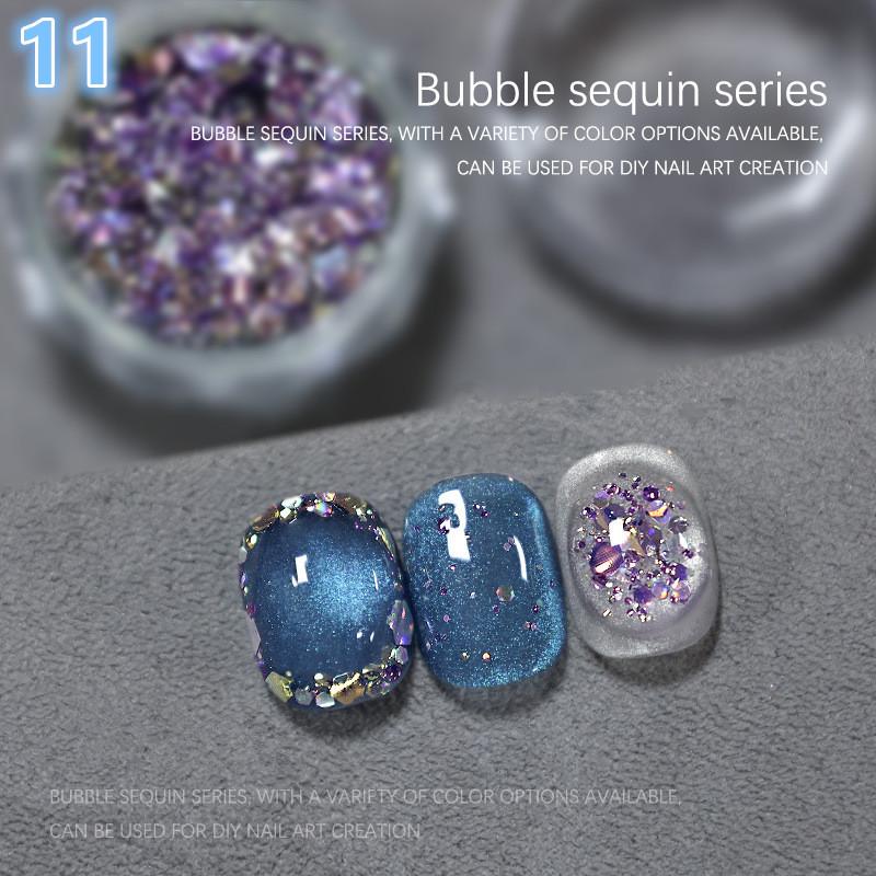 1Jar Bubble Nail Glitter Coarse Fine Mixed Large Glitter Irregular Hexagonal Sequin Diy Nail Jewelry Decoration Material
