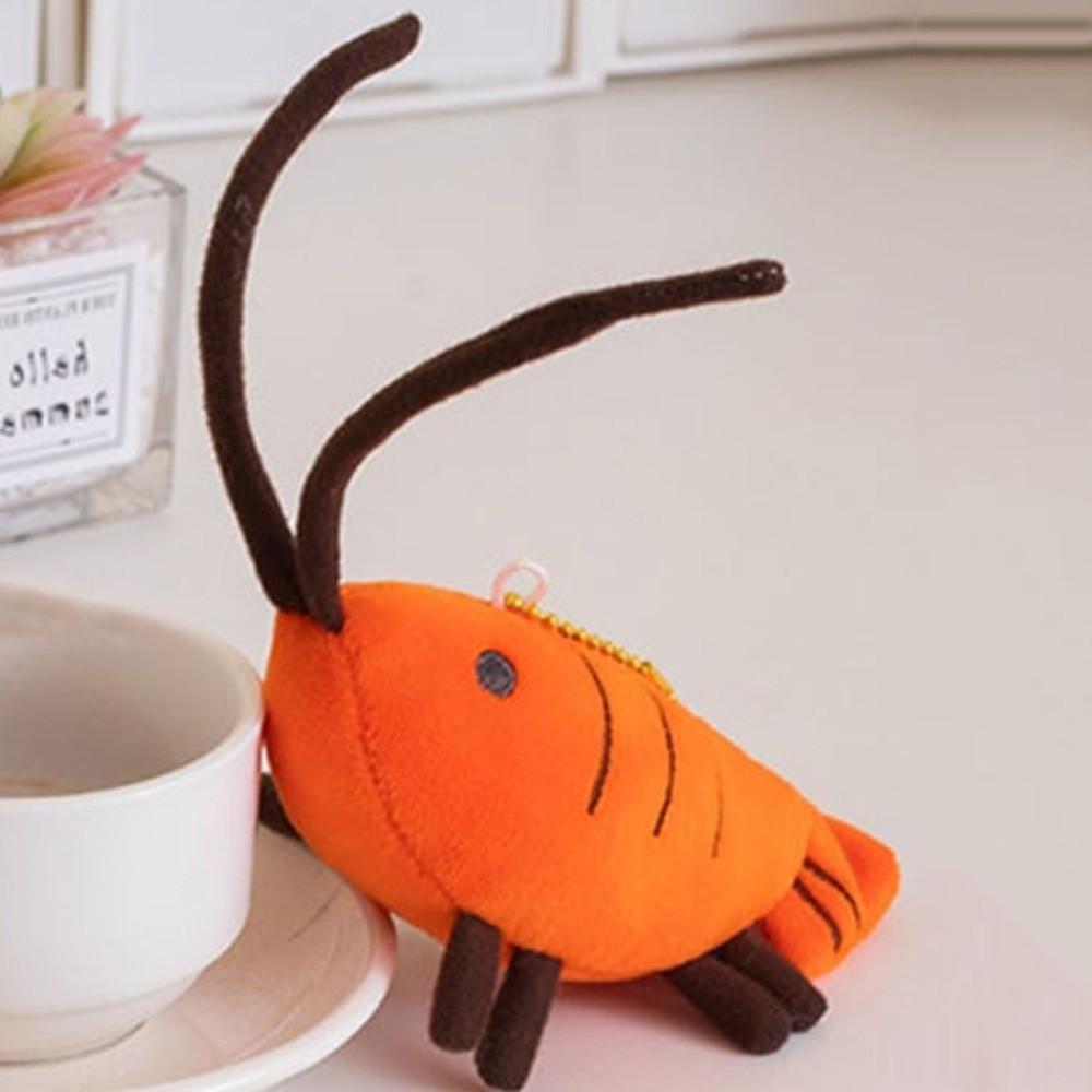 Stuffed Shrimp Plush Toy Pendant Funny Design Shrimp Plush Doll Keychain Birthday Gifts