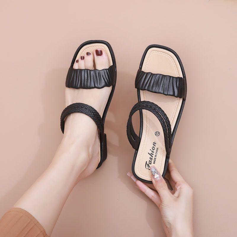 New Summer Women's Non-Slip Thick Sole Beach Sandals Fashion Soft Sole Casual Home Slippers