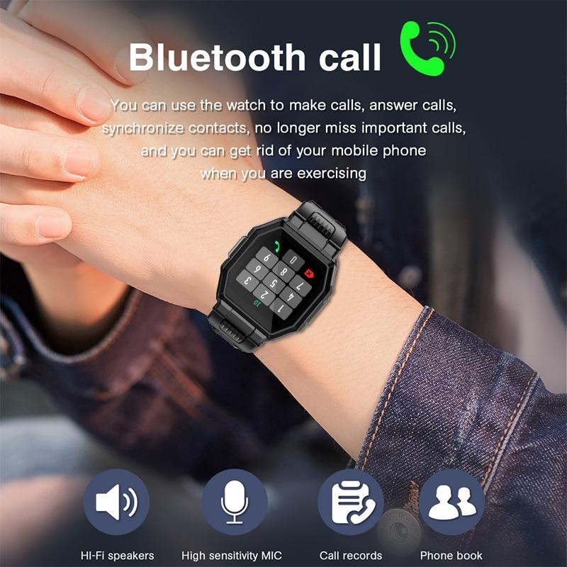 Full Touch Screen Smart Watch Sports Bluetooth Call Watch Blood Pressure Monitor Message Reminder Business Smartwatch Men