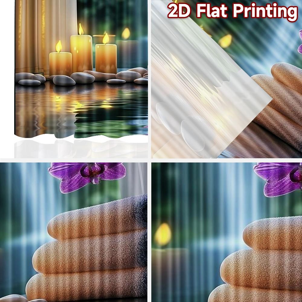 2D flat Photography Backdrop Tapestry Candles and Orchids Serenity 100% Polyester Party Decorations for New Year celebration