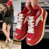 Fashion Summer New Mesh Breathable Flat Shoes Women's Round Toe Deep Mouth Front Lace-up Soft Slip Anti-Slip Athletic Casual Shoes