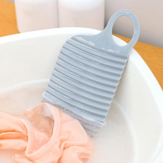 2Pcs Mini Washing Board Ergonomic Handle Lightweight Thickened Non-slip Portable Travel Handheld Underwear Sock Towel Laundry Washing Board