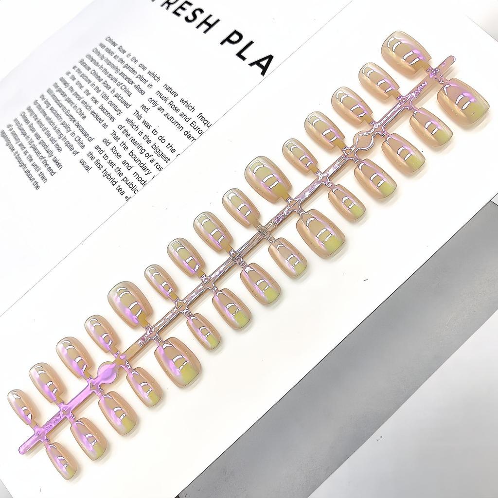 Aurora Cat-Eye Gradient Blush Electroplated Nail Tips