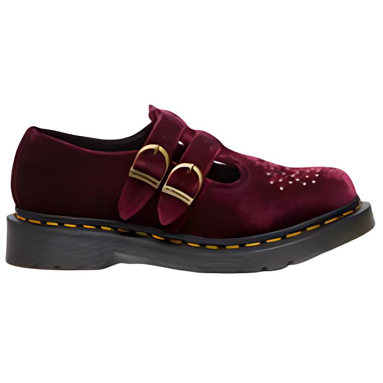Dr. Martens Vegan Leve Bico Redondo Plataforma Mary Jane Sapatos Sapatos Femininos Vermelho 31956600