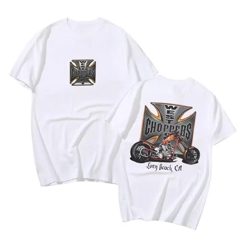 West Coast Chopper Logo Print Tshirt Male 90s Vintage Trend Streetwear Unisex Unisex Hip Hop Oversized T Shirt Unisexs Loose TShirts
