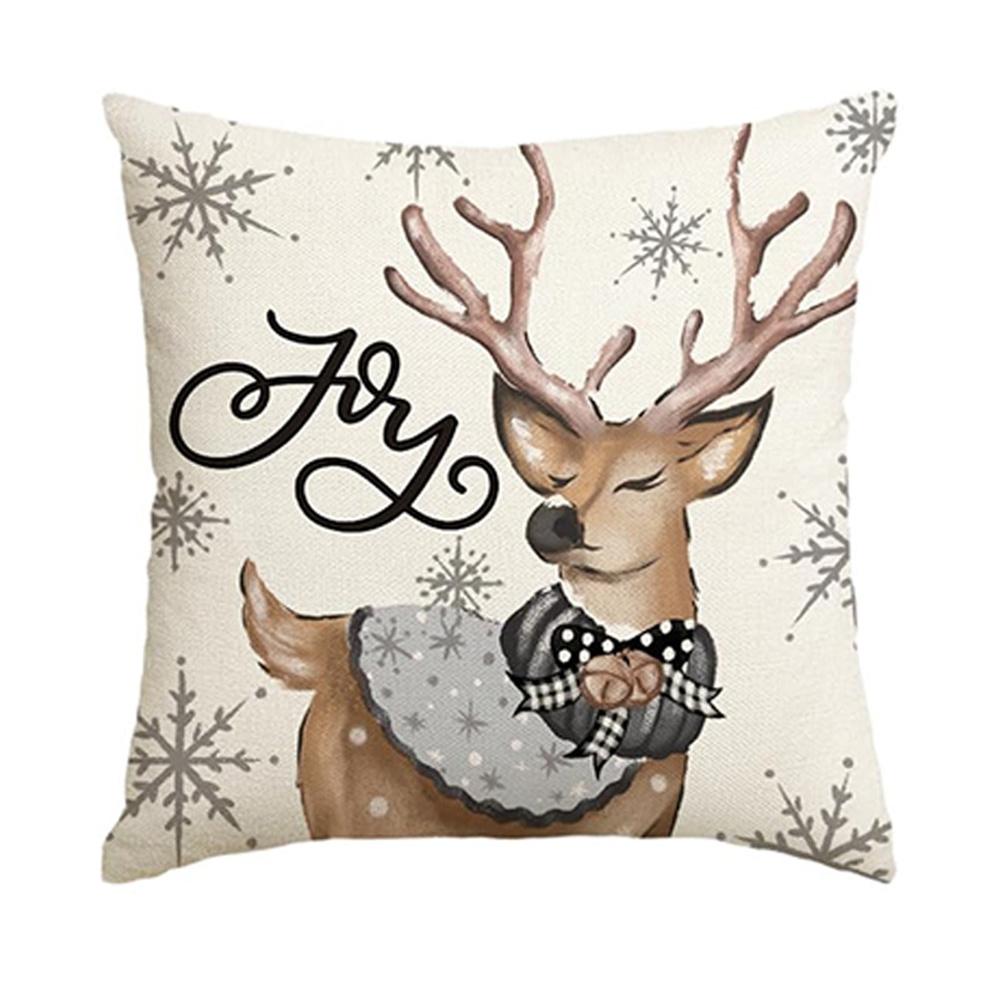 

Christmas Linen Pillowcase accesorios para auto Festival Home Decorative Cushions Sofa 45X45 Living Room Sitting Cushion Cover 450mm*450mm