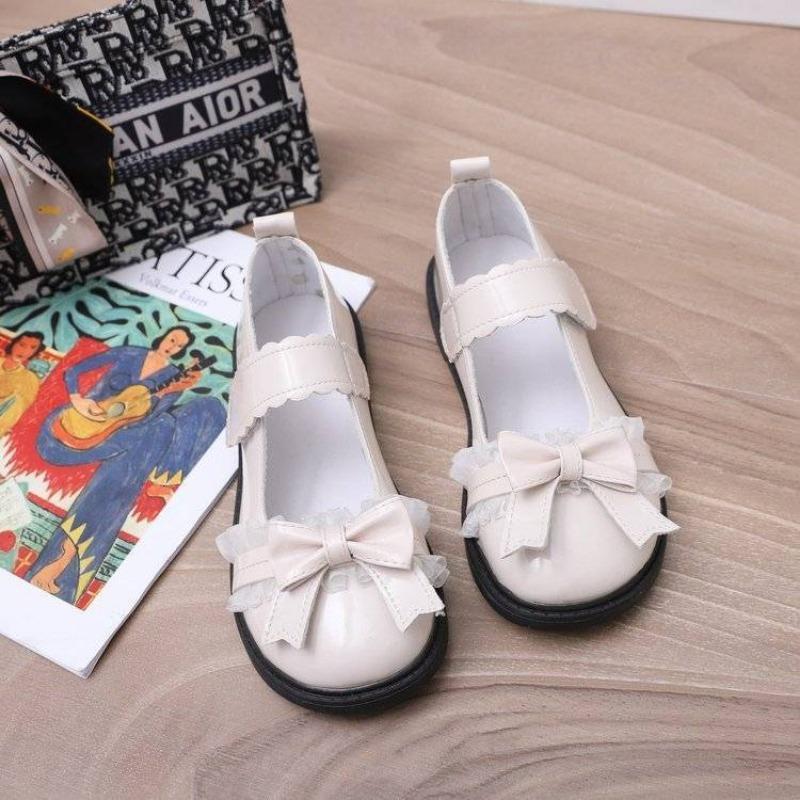 Ladies Footwear Black Mary Jane Round ToeCute Japanese Style Lolita Kawaii Women's Flat Shoes Gothic With Novelties Korean