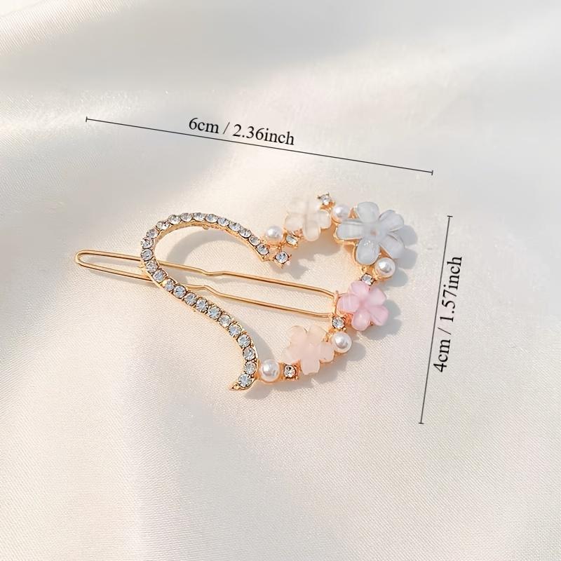 New Floral Hairpin with a Crystal Design, Perfect for a Forest Aesthetic On Instagram, Ideal for Holding Bangs In Style.