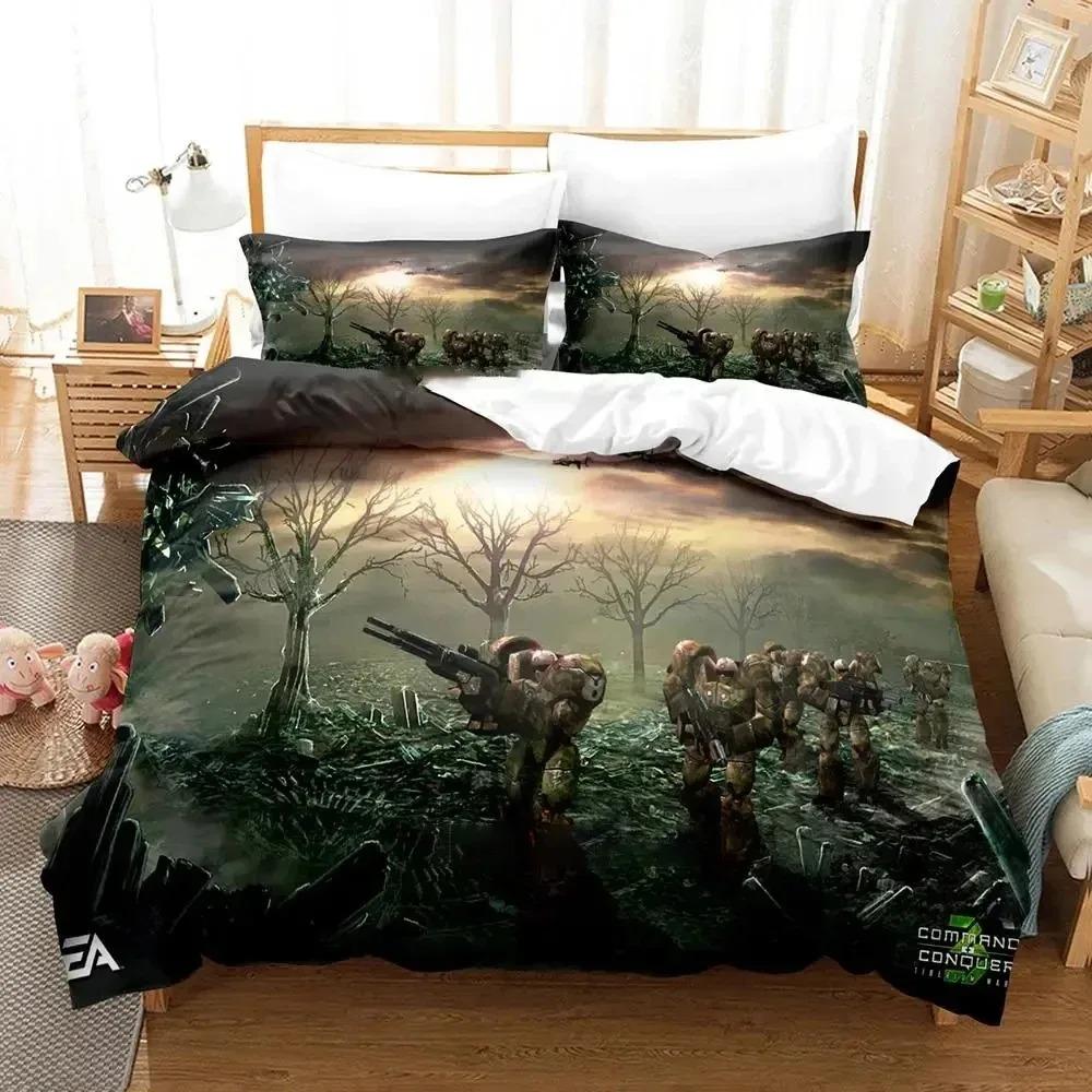 3D Game Command And Conque Bedding Set Duvet Cover Bed Set Quilt Cover Pillowcase Comforter king Queen Size Boys Adult