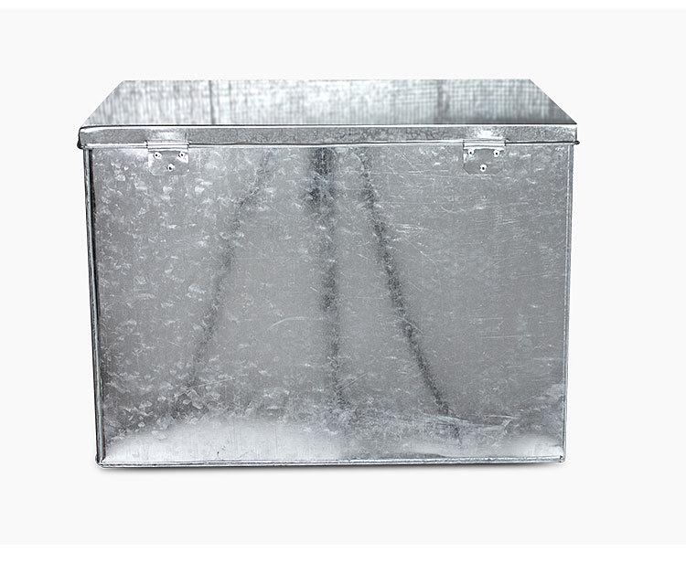 Large Galvanized Tinplate Toolbox with Lock – Metal Storage Organizer for Hardware & Woodworking.