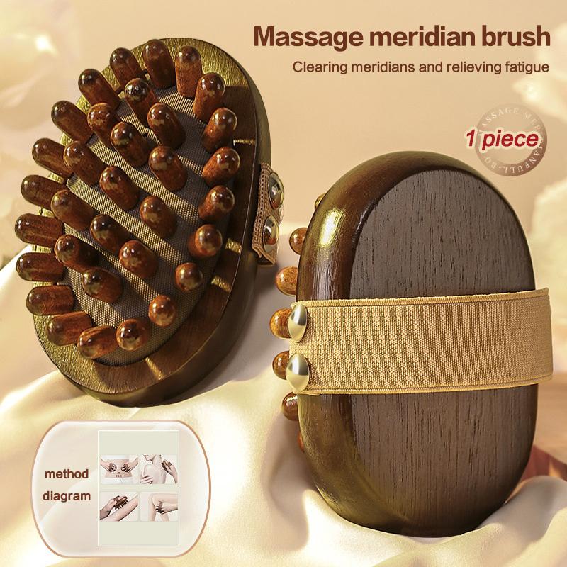 Body Anti Cellulite Cushion Meridian Brush Multi-Functional Wooden Spa Air Cushion Massage Hair Comb Scalp Body Massage Brush