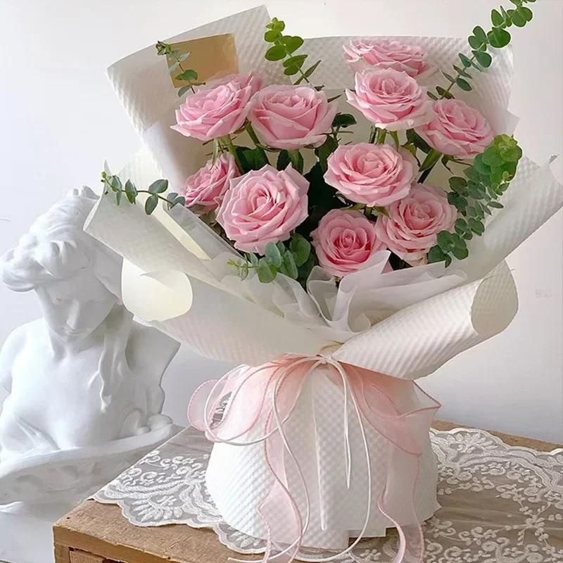 10yards Roll Solid Color Organza Ribbon Wavy Edge Fishtail Ribbon For Flower Bouquet Gifts Packaging Wedding Party Decorations