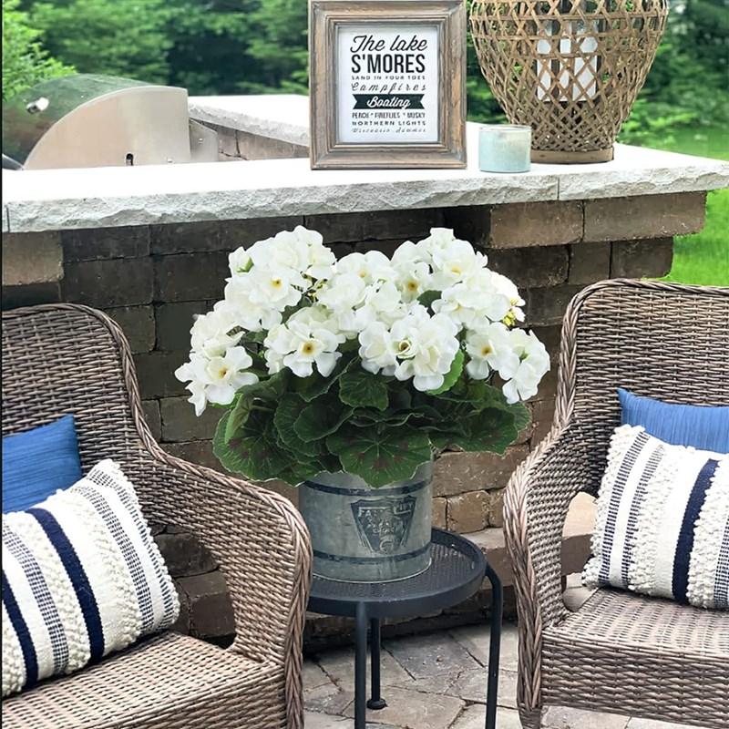 Artificial flower Begonia  plants for Wedding bridal bouquet Home outdoor garden bonsai Decoration DIY Festival Wreaths vase Box