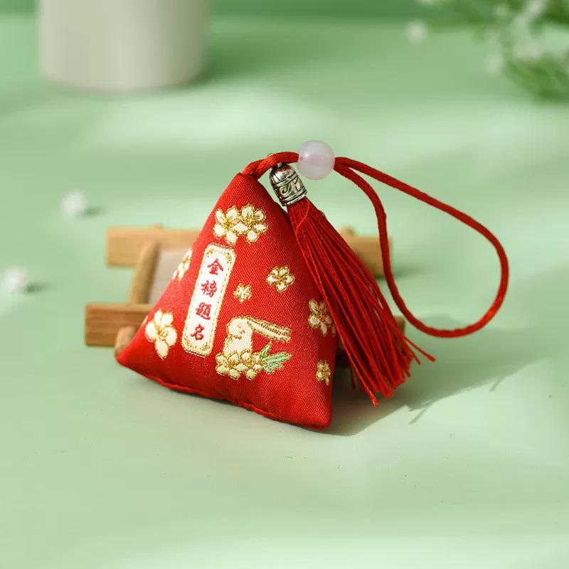 Dragon Boat Festival Sachet Perfume Bag Mosquito Repellent Argy Wormwood Small Pendant Triangle Zongzi Filled Spice Carry-on Embroidery Tassel Pouch