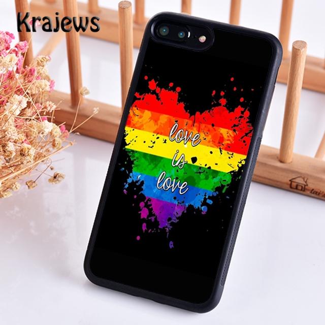 Krajews Gay Lesbian LGBT Rainbow Pride Soft Phone Case For iPhone 17 Air 16 15 14 plus 11 12 13 pro max coque Fundas