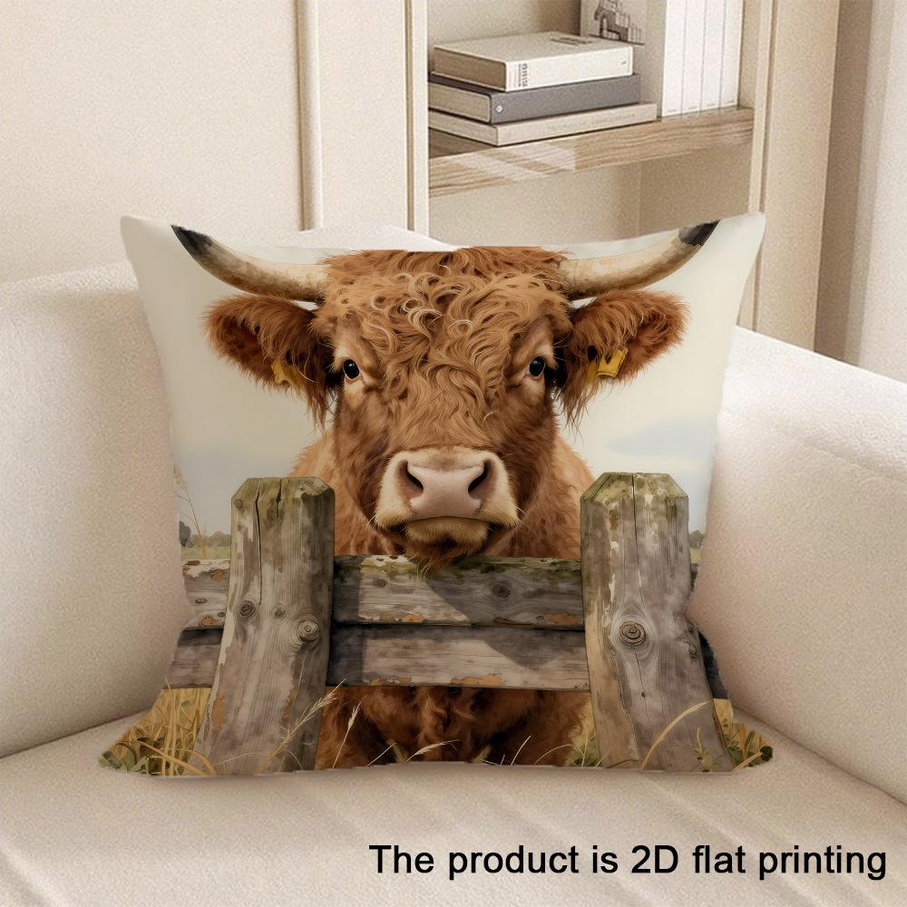 1pc Cute Animal Pattern 2D Flat Printing Pillowcases Sofa cushion cover home bedroom room decoration