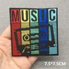 Music Optical Disc Embroidered Rock Patches On Clothes Headset Guitar Stripes Iron On Patches For Clothing Diy Appliques