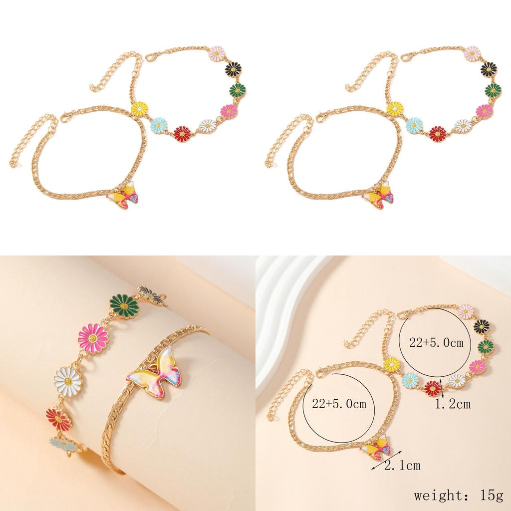 European Style Ladies Anklet Set With Geometric Alloy Design For Casual Wear