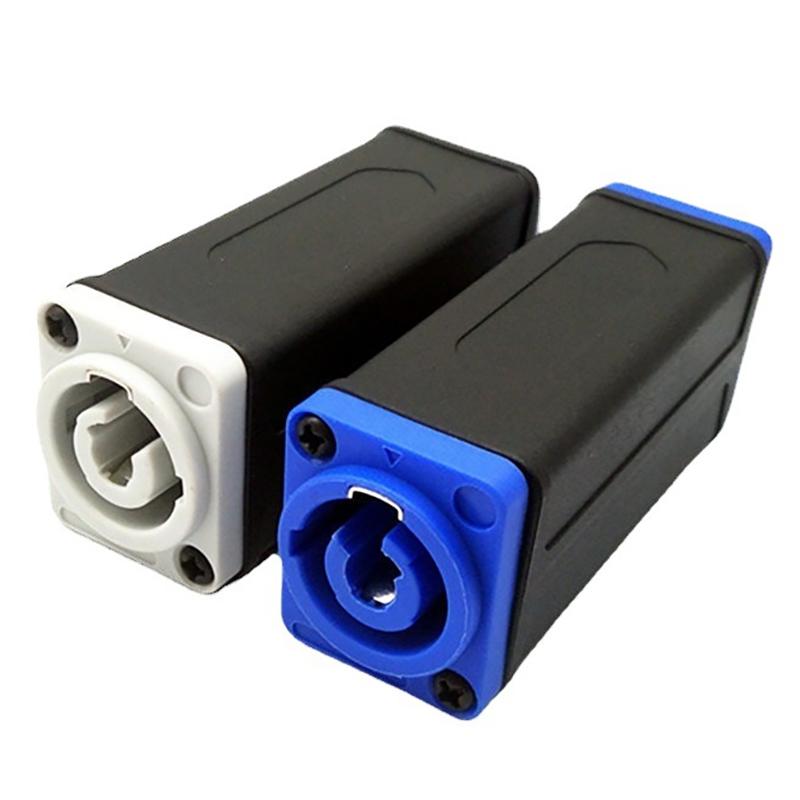 1Pc Led Powercon Ac Coupler Adapter Extender Connector Speakon Panel Mount Straight Adapter Blue White