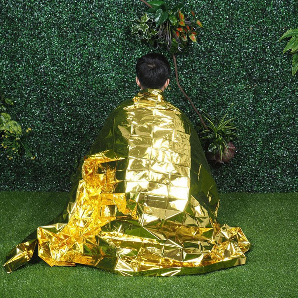 Emergency Thermal Blanket, Lightweight Survival Foil Blanket for Outdoor Camping and First Aid