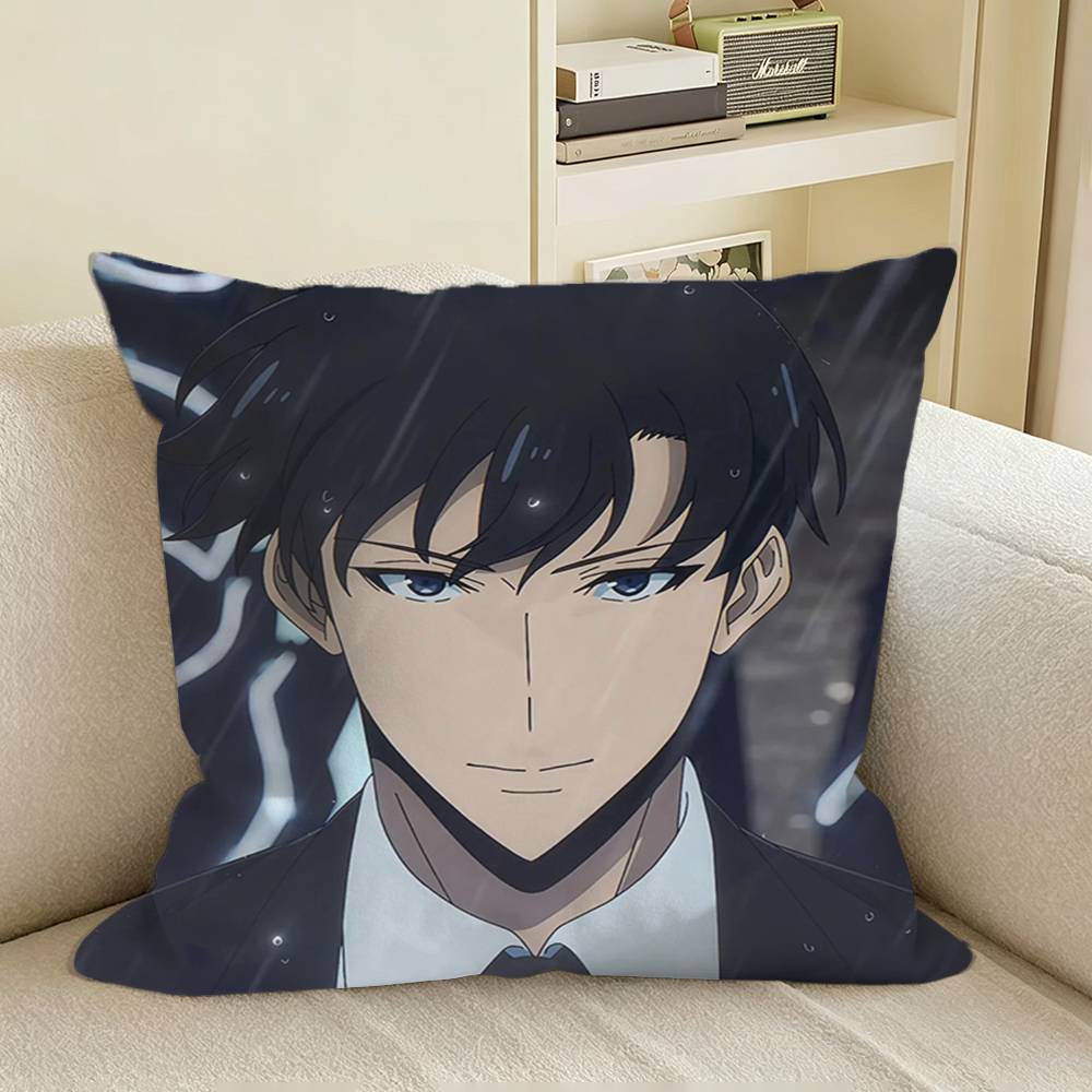 Solo Anime JJinWooS Sungs Square Sofa Pillow Cover Solid Color Living Room Home Decor Cushion Case
