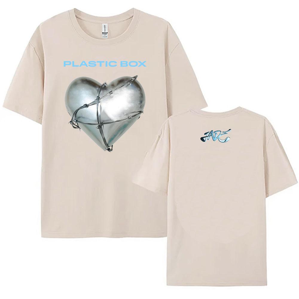 Jade Plastic Box T-shirt Cotton Short Sleeve Fashion Female Tshirts Singer Graphic Printing Clothing Unisex Streetwear Women Tee