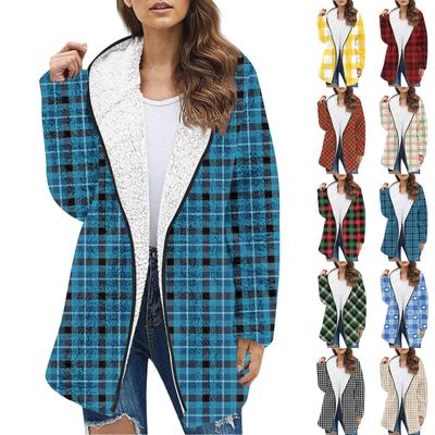 Women's Fashion Fall Winter Thick Plush Long Sleeve Pocket Jacket Top