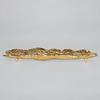 Aluminum Decorative Tray with Feet Gilded FinishShaped Textured for Dining Table