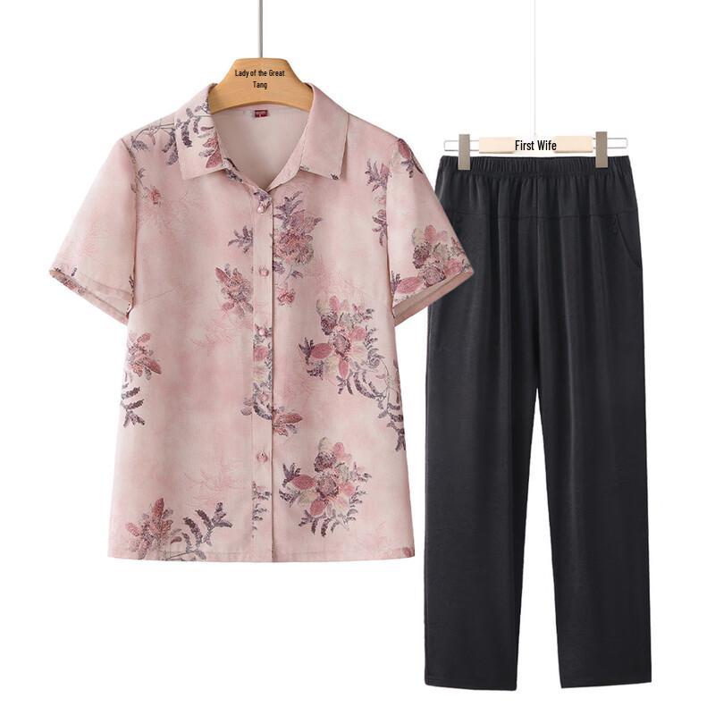 

Elderly Women s Chinese Style Summer Shirt & Top Set 3XL